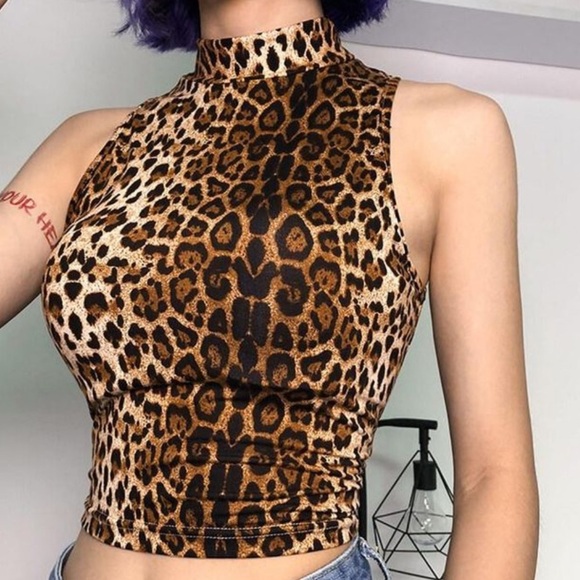 Rue 21 Mock Neck Tank Top Animal Print - Picture 1 of 6